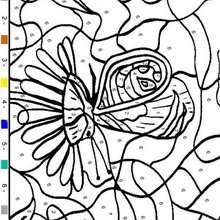 Butterfly color by number - Coloring - Color by Number coloring pages - Animal Color by Number coloring pages