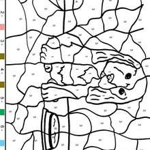 Little dog color by number - Coloring - Color by Number coloring pages - Animal Color by Number coloring pages
