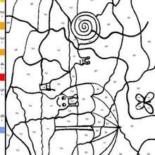 Snails color by number - Coloring - COLOR by NUMBER coloring pages - ANIMAL Color by Number coloring pages