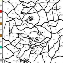 Wild Boar color by number - Coloring - Color by Number coloring pages - Animal Color by Number coloring pages