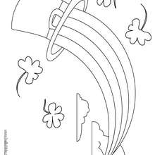 Leprechaun hat and rainbow coloring page - Coloring - Holiday coloring pages - St. Patrick's Day coloring pages