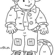 Little boy with balloon color by number - Coloring - Color by Number coloring pages - Character Color by Number coloring pages