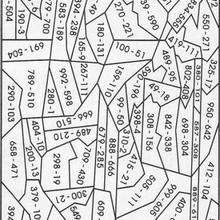 Red and blue color by number - Coloring - Color by Number coloring pages - Calculation color by numbers - Hard color by number