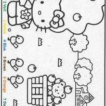 Hellokitty color by number - Coloring - COLOR by NUMBER coloring pages - CHARACTERS Color by Number coloring pages