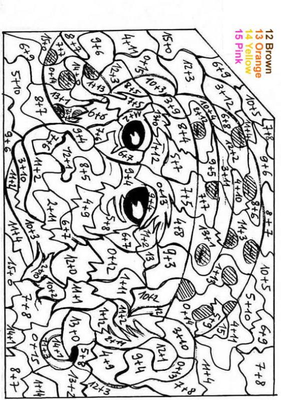 hello kitty color by numbers coloring pages