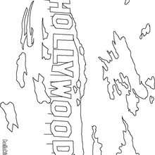 Mount Lee Hollywood coloring page - Coloring page - COUNTRIES Coloring Pages - THE UNITED STATES symbols coloring pages