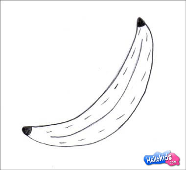 banana drawing step by step