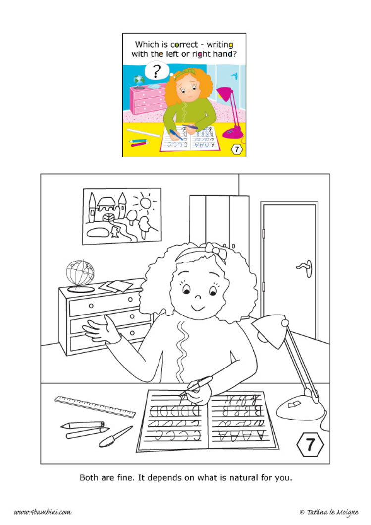 Left handed coloring pages