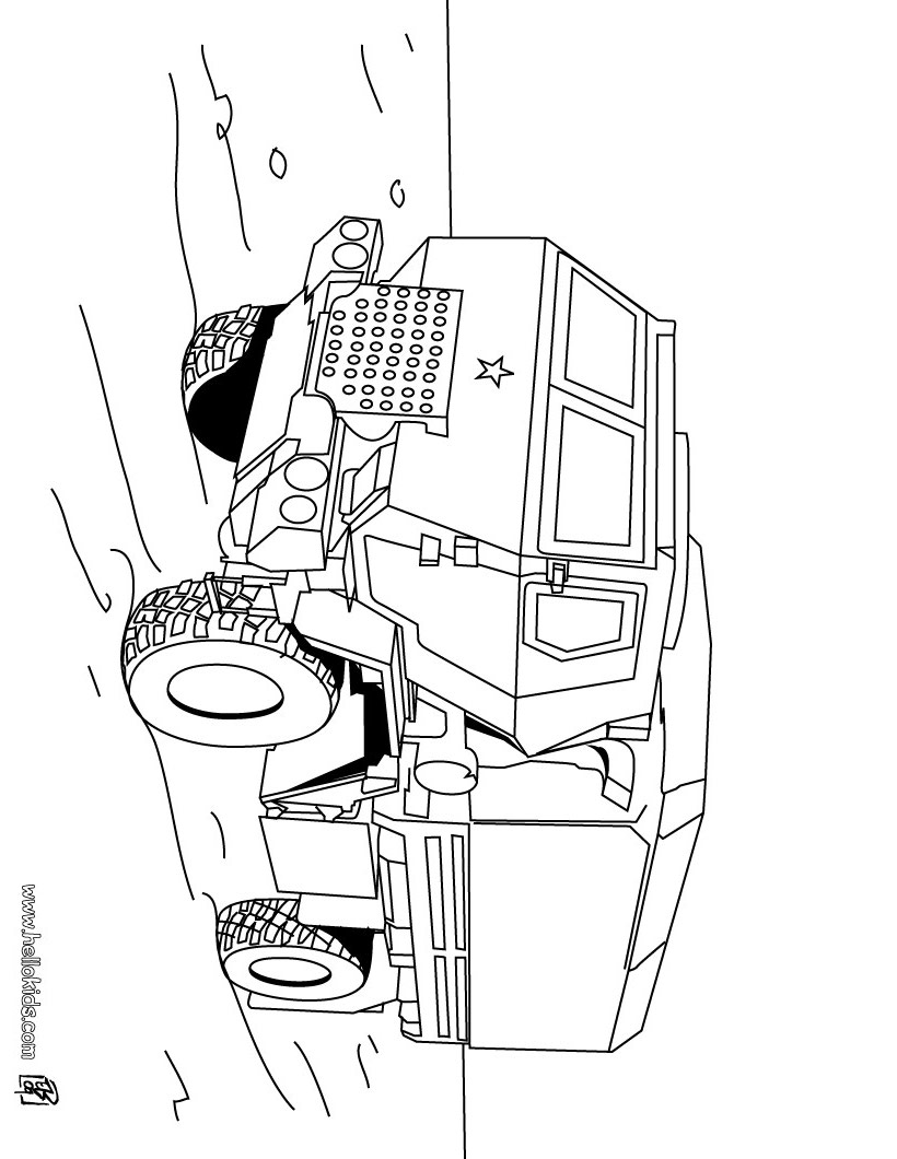 Army Truck Coloring Pages Hellokids Page Color Online Print