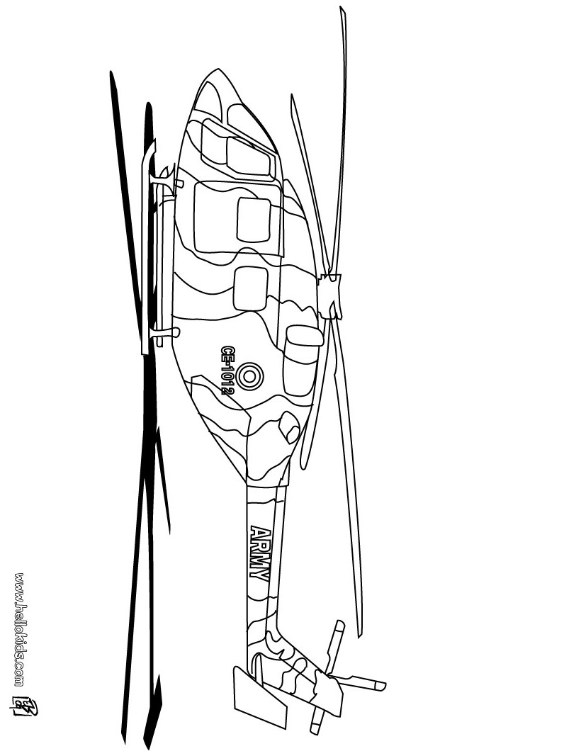 Eurocopter helicopter coloring pages   Hellokids.com