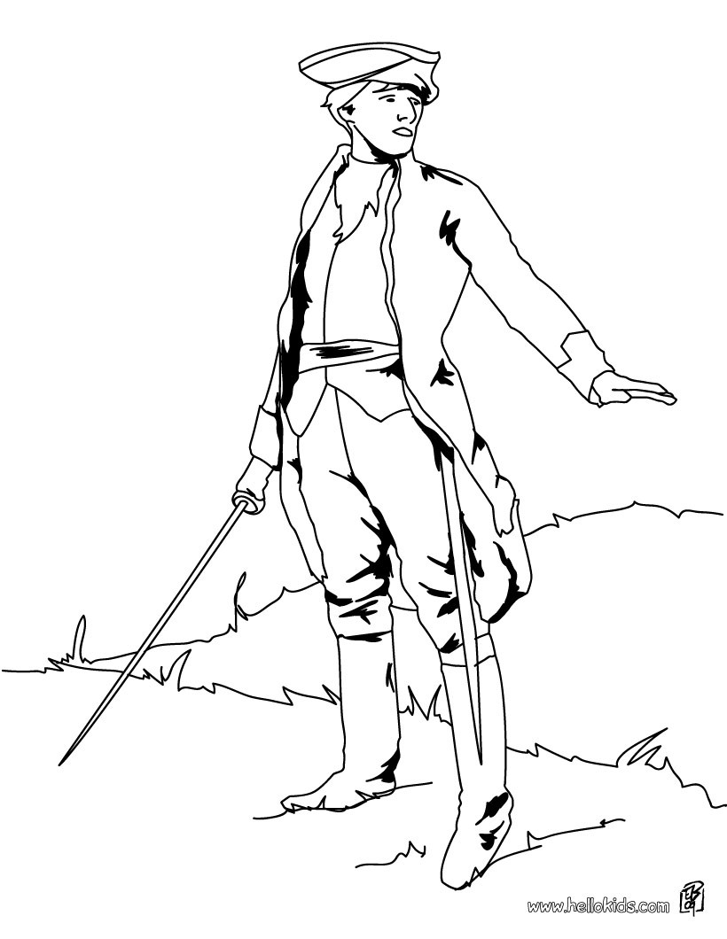 Sol r with sword coloring page Coloring page HOLIDAY coloring pages 4th of JULY This beautiful Benjamin Franklin