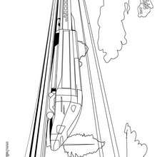 High speed coloring page - Coloring page - TRANSPORTATION coloring pages - TRAIN coloring pages
