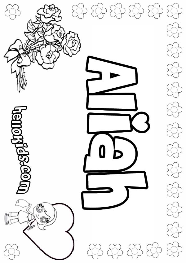 name coloring pages for kids - photo #50