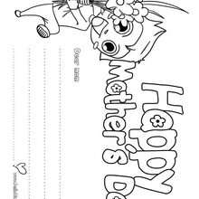 Happy Mother's Day greeting card - Coloring page - HOLIDAY coloring pages - MOTHER'S DAY coloring pages