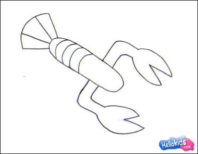 How to draw lobster Hellokidscom