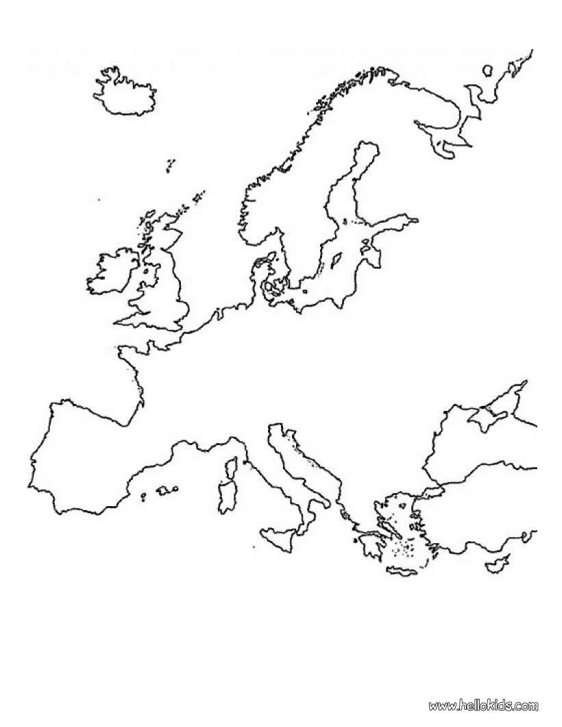 Europe map coloring pages   Hellokids.com