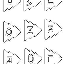 Christmas Letters J to R - Coloring - ALPHABET coloring pages - CHRISTMAS TREE letters of alphabet coloring pages