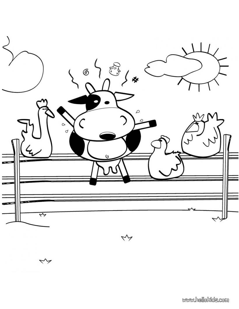 Crazy cow coloring pages  Hellokids.com