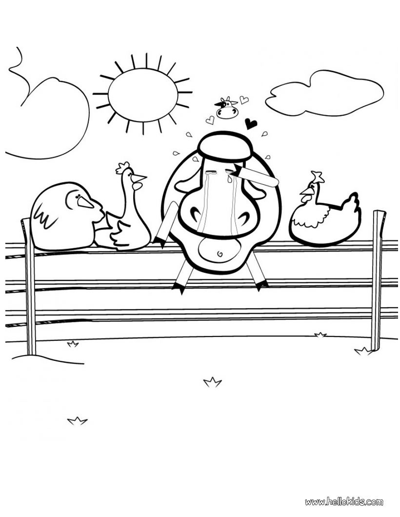 Painting pig Cow in love coloring page Coloring page ANIMAL coloring pages FARM ANIMAL coloring