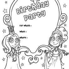 Princess Birthday Party on Princess   Birthday Party Invitation   Coloring Page   Birthday