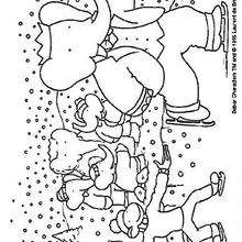Babar on the ice rink - Coloring - CARTOON CHARACTERS Coloring Pages - BABAR coloring pages