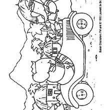 Babar's car coloring page - Coloring page - CHARACTERS coloring pages - CARTOON CHARACTERS Coloring Pages - BABAR coloring pages
