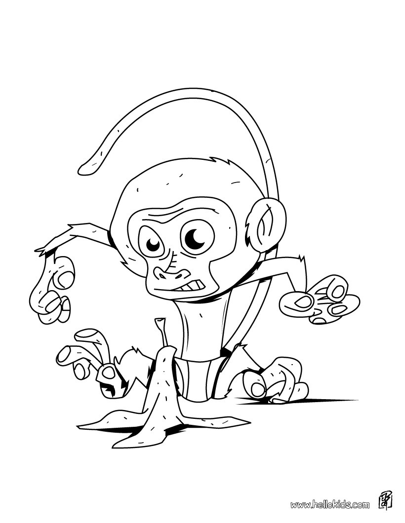 Baby monkey coloring pages   Hellokids.com