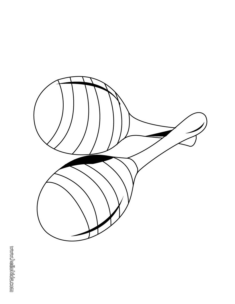 Flute Castanets coloring page Coloring page MUSICAL coloring pages MUSICAL INSTRUMENT coloring pages