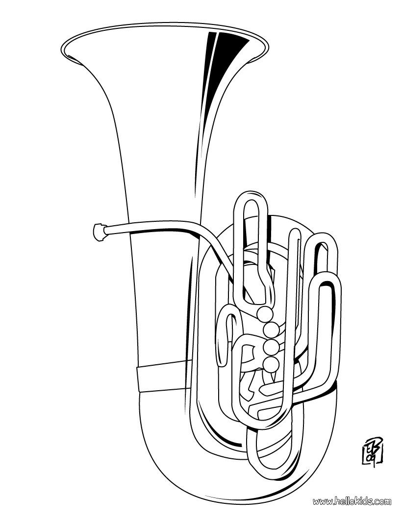 Tuba Coloring Page: A giant title=