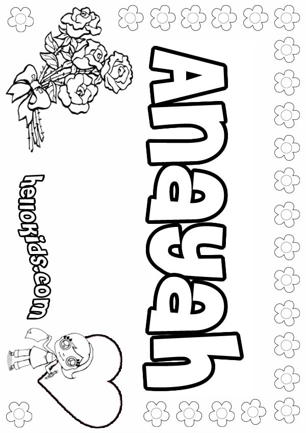 name coloring pages for girls - photo #39