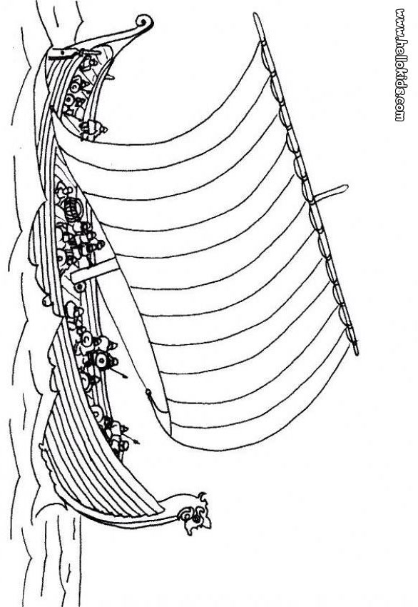 viking long ships coloring pages