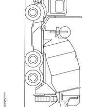 Cement mixer truck coloring page - Coloring page - TRANSPORTATION coloring pages - TRUCK coloring pages