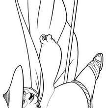 Po with a mask coloring page - Coloring page - MOVIE coloring pages - KUNG FU PANDA coloring pages - Po the Panda coloring pages