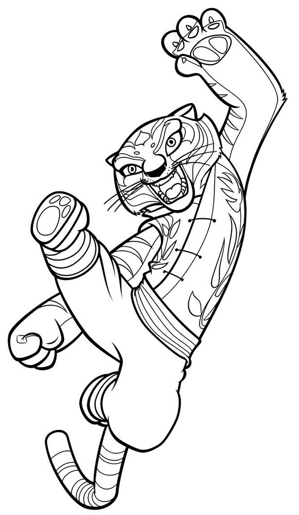 Tigress attacking coloring pages - Hellokids.com