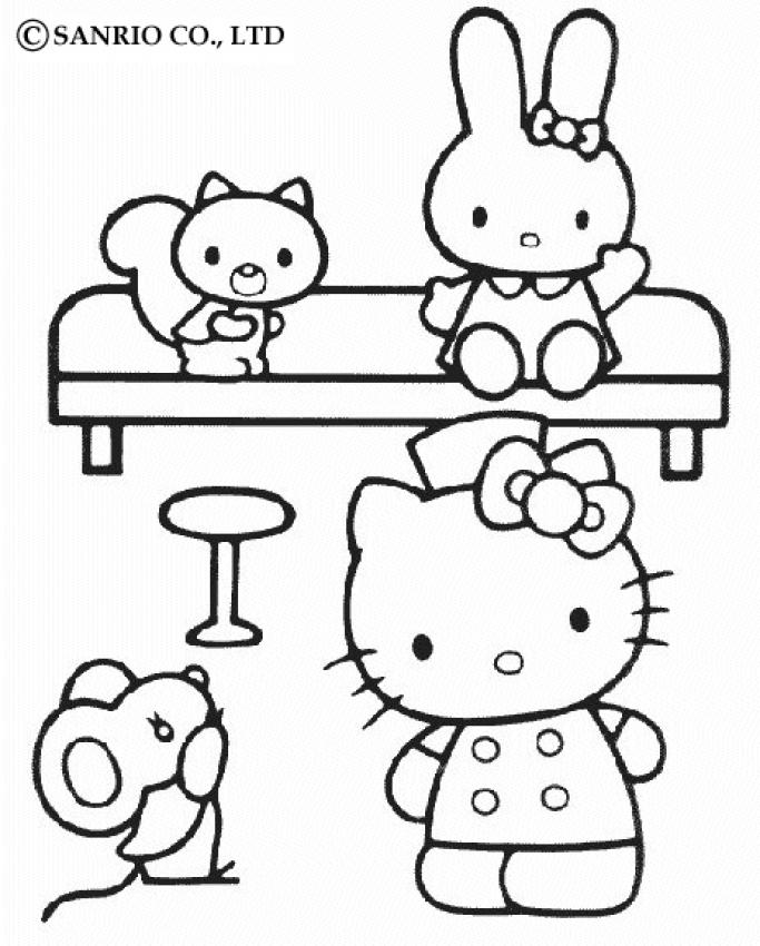 Hello kitty at home coloring pages - Hellokids.com