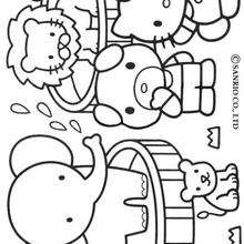Hello Kitty at the zoo coloring page - Coloring - GIRL coloring pages - HELLO KITTY coloring pages