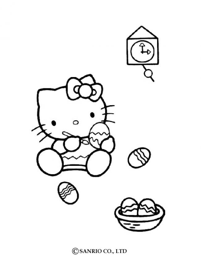 hello kitty easter pictures to color