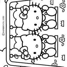 Hello Kitty having a swing coloring page - Coloring - Cartoon Characters Coloring Pages - Hello Kitty coloring pages