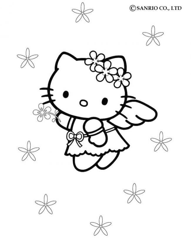 Kitty Angel Coloring Pages Hellokids Page Angels