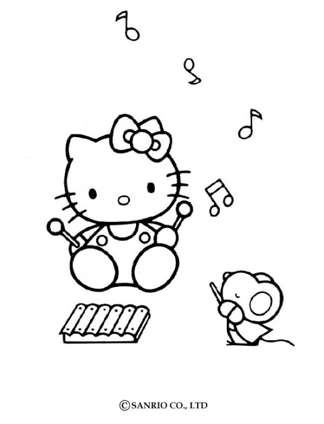 10 Musical Hello Kitty Coloring Pages for Creative Kids