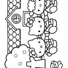 Hello Kitty's house coloring page - Coloring page - GIRL coloring pages - HELLO KITTY coloring pages