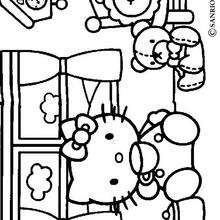 HELLO KITTY tea time coloring page - Coloring page - GIRL coloring pages - HELLO KITTY coloring pages
