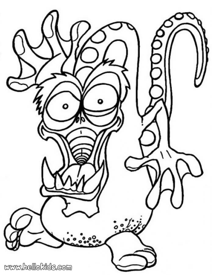 Scary dragon monster coloring pages - Hellokids.com