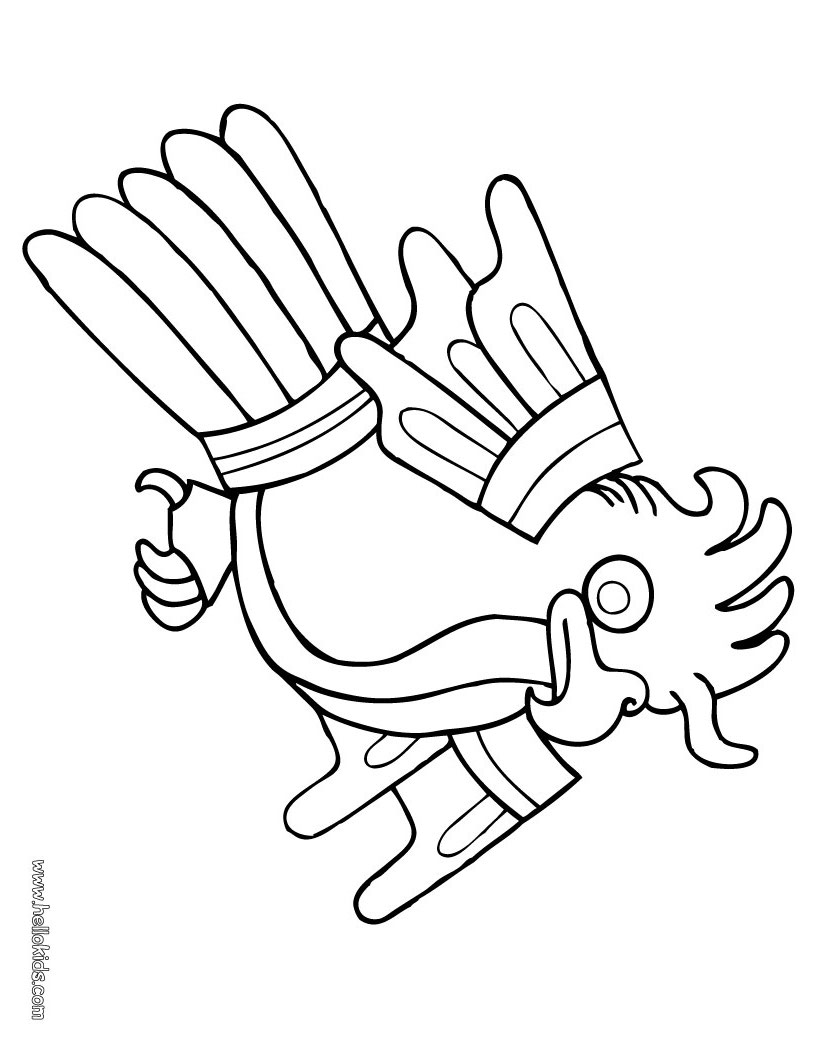Parrot-prehispanic-coloring-page