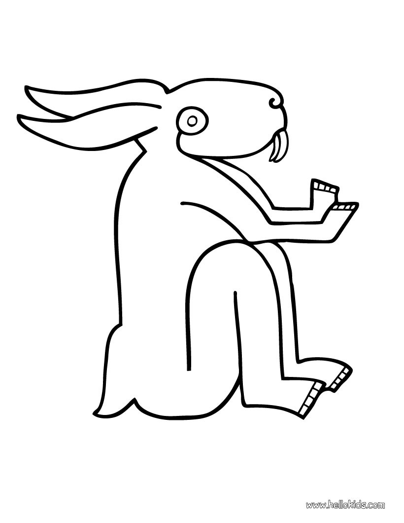 Rabbit-prehispanic-coloring-page