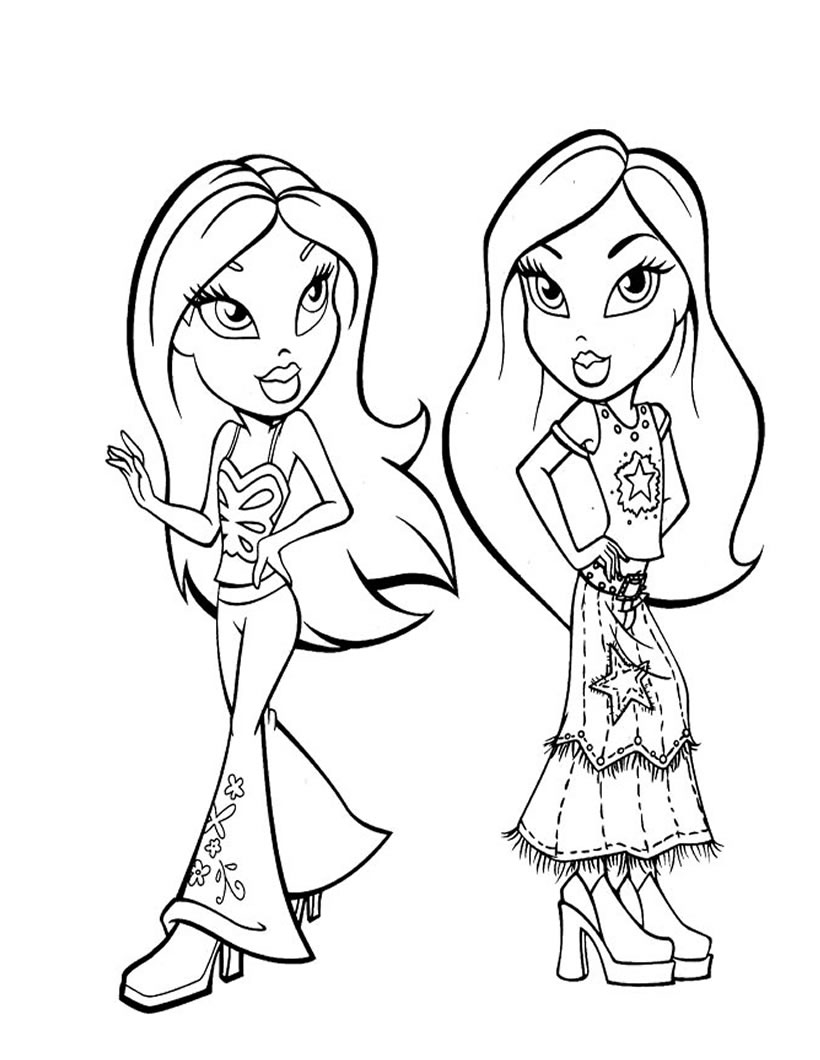 coloring pages bratz dolls