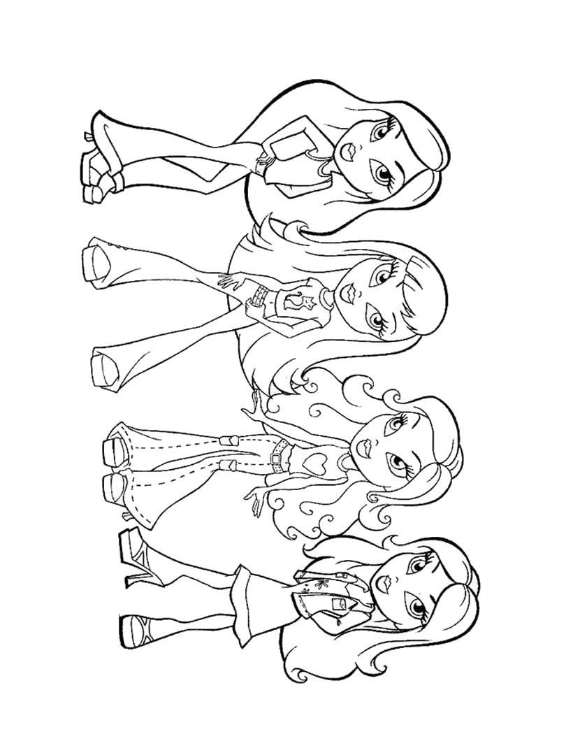 Bratz girls coloring page - Coloring page - GIRL coloring pages - BRATZ coloring pages