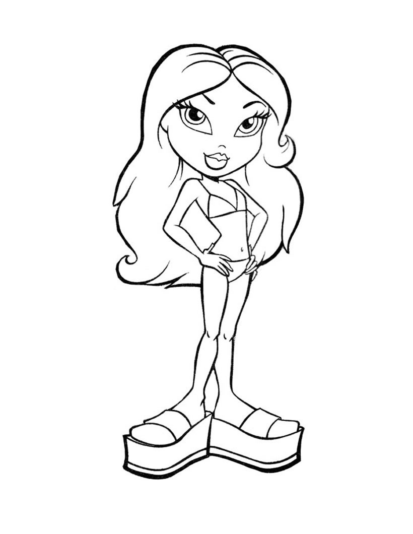 bratz on the beach coloring page source ytk
