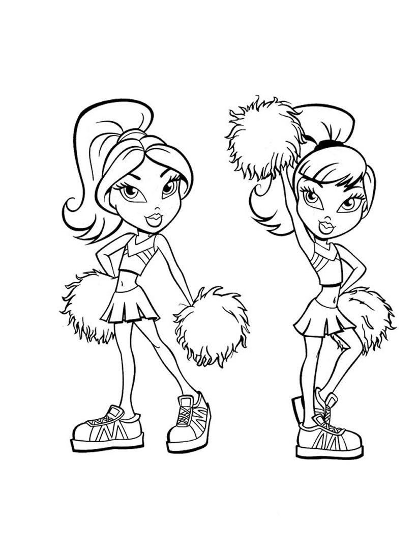 Bratz pom pom girls coloring pages  Hellokids.com