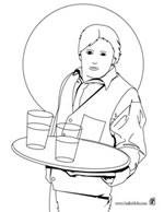waiter-coloring-page